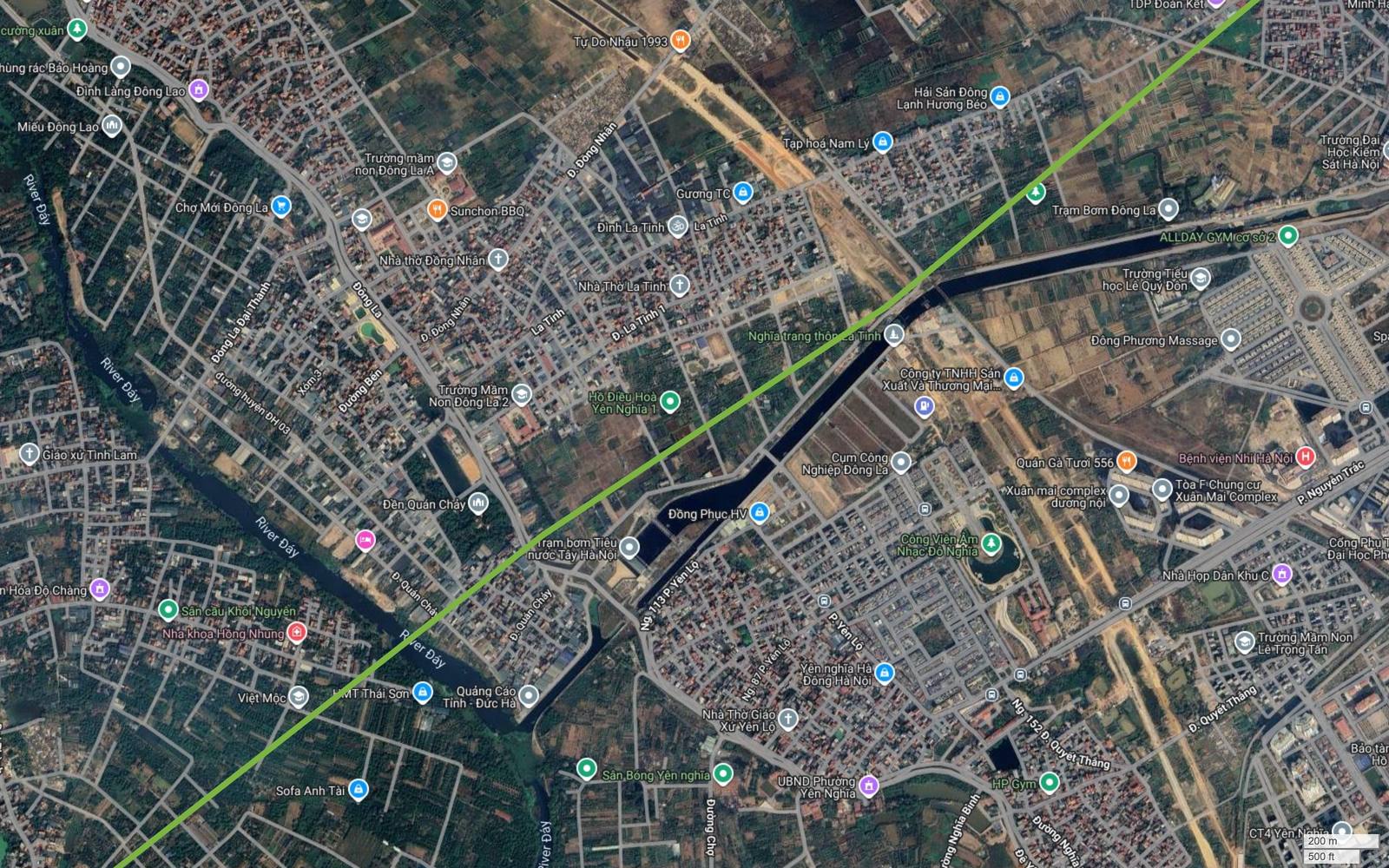 Điểm vượt sông Đáy tại Yên Nghĩa trên tuyến metro số 11 Hà Nội, ranh giới dẫn vào vùng đầu nam Chương Mỹ
