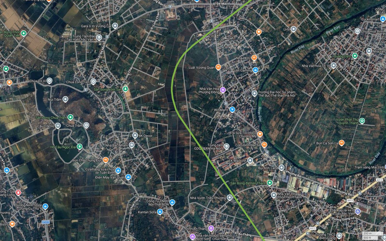 Lớp ngoài vùng phụ cận điểm cuối tuyến metro số 11 Hà Nội gồm Núi Trầm, Chùa Trầm, hồ Vực Ninh và Đại học Sư phạm Thể dục Thể thao Hà Nội